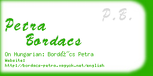 petra bordacs business card